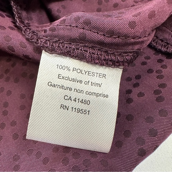 Gentle Fawn Burgundy Polka Dot With flare Long Sleeve Blouse - Picture 11 of 13